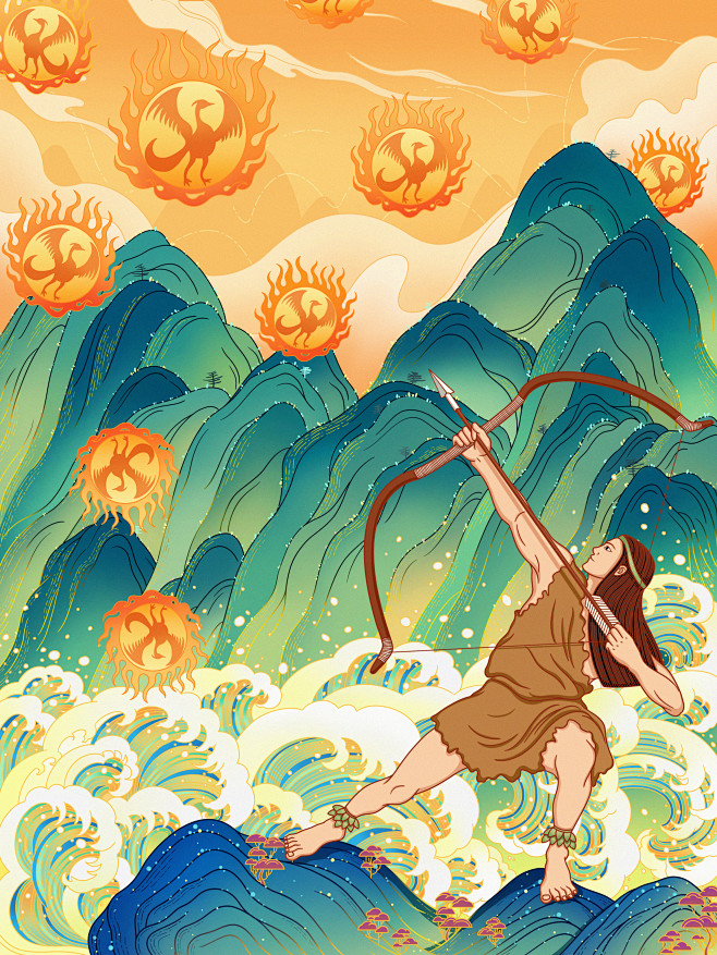 后羿射日图片-后羿射日图片简单好看 后羿射日图片-后羿射日图片简单好看